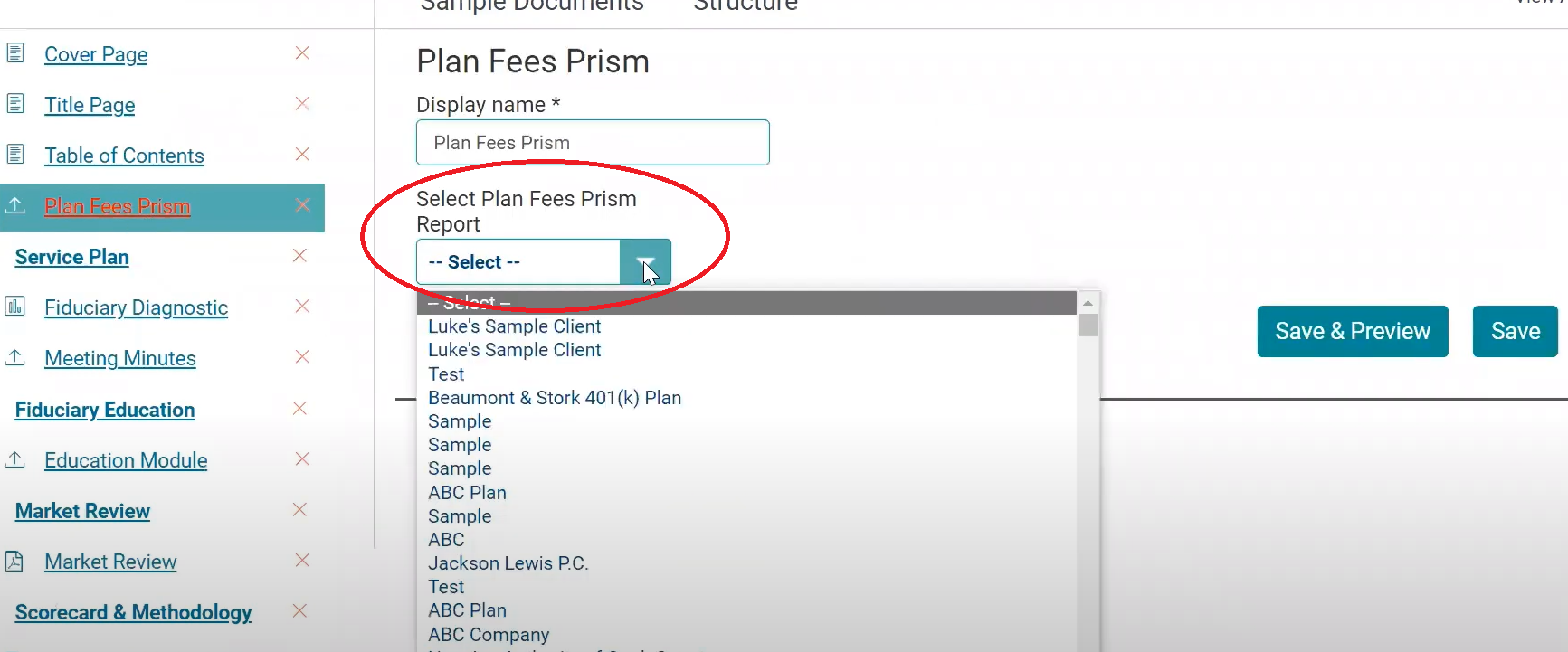 RPAG and PlanFees Report