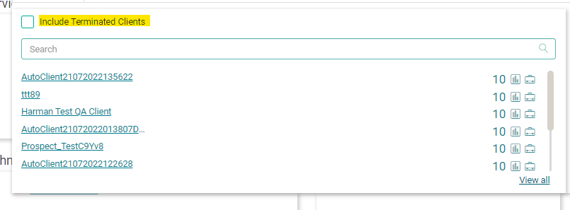 Include Terminated Clients