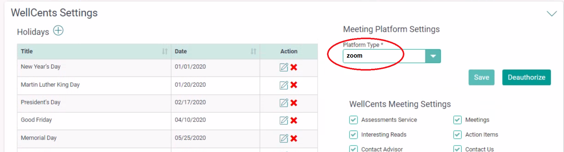 WellCents App Settings