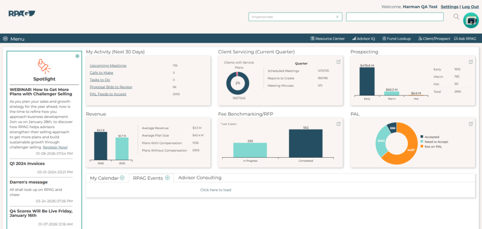 RPAG Portal Dashboard